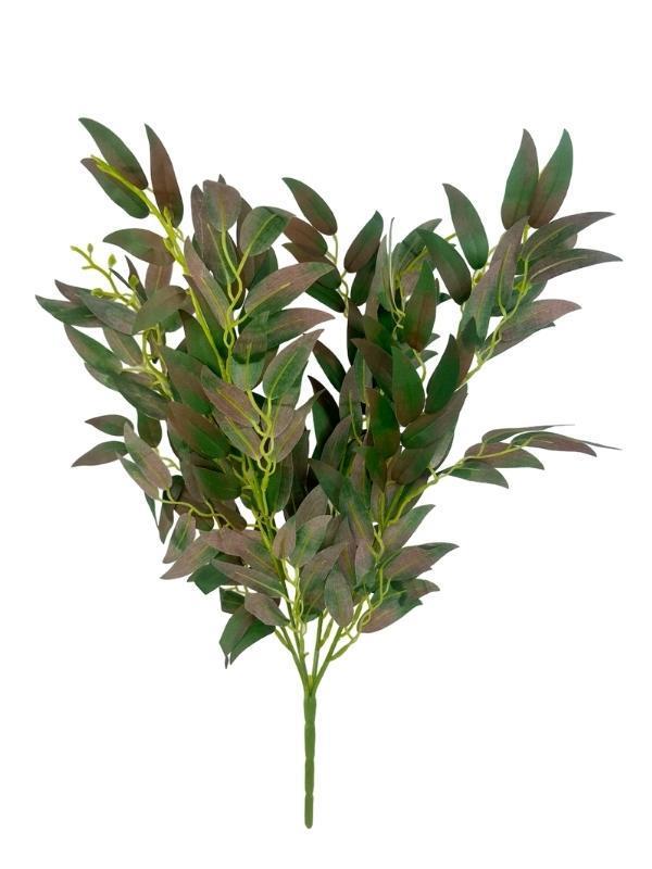 Yapay Çiçek Zeytin Yaprağı Demeti 4 Dallı 50cm Kahve Yeşil