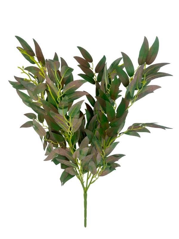 Yapay Çiçek Zeytin Yaprağı Demeti 4 Dallı 50cm Kahve Yeşil