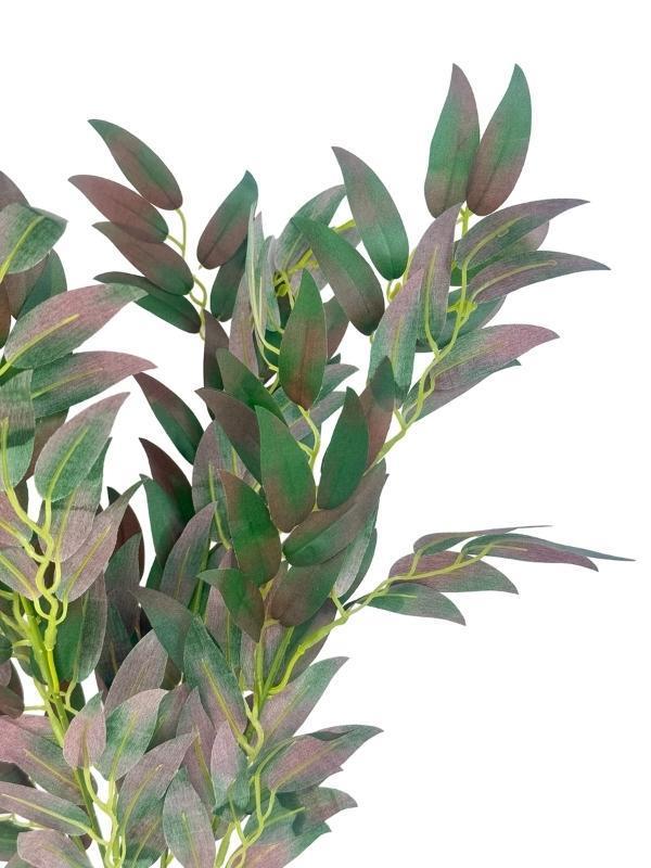 Yapay Çiçek Zeytin Yaprağı Demeti 4 Dallı 50cm Kahve Yeşil