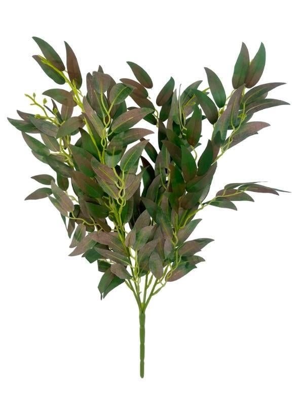 Yapay Çiçek Zeytin Yaprağı Demeti 4 Dallı 50cm Kahve Yeşil