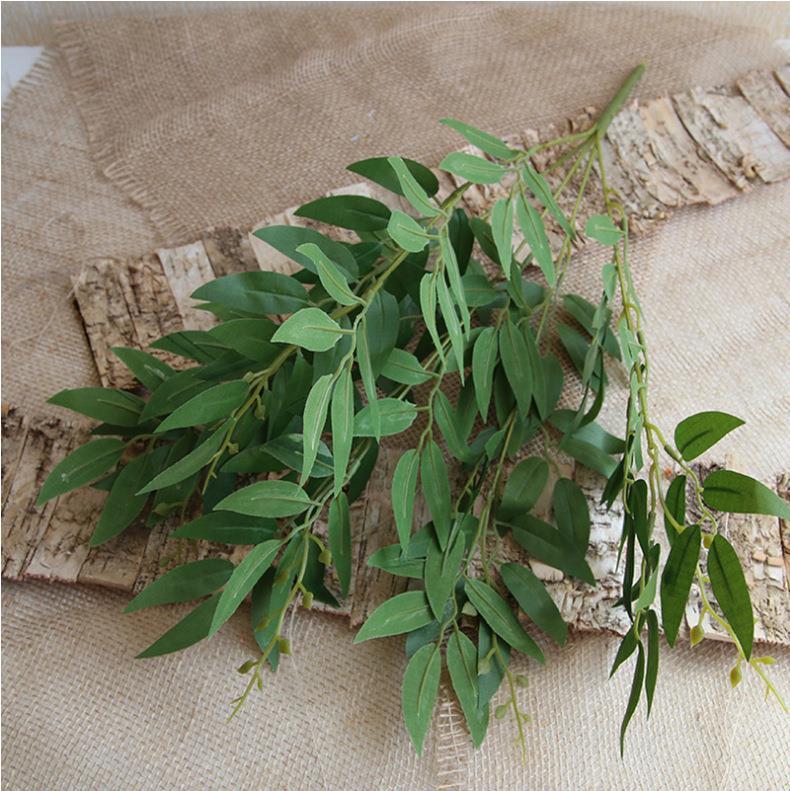 Yapay Çiçek Zeytin Yaprağı Demeti 5 Dallı 50cm Yeşil