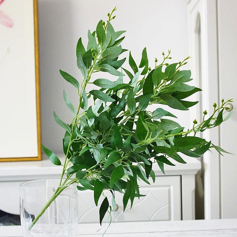 Yapay Çiçek Zeytin Yaprağı Demeti 5 Dallı 50cm Yeşil