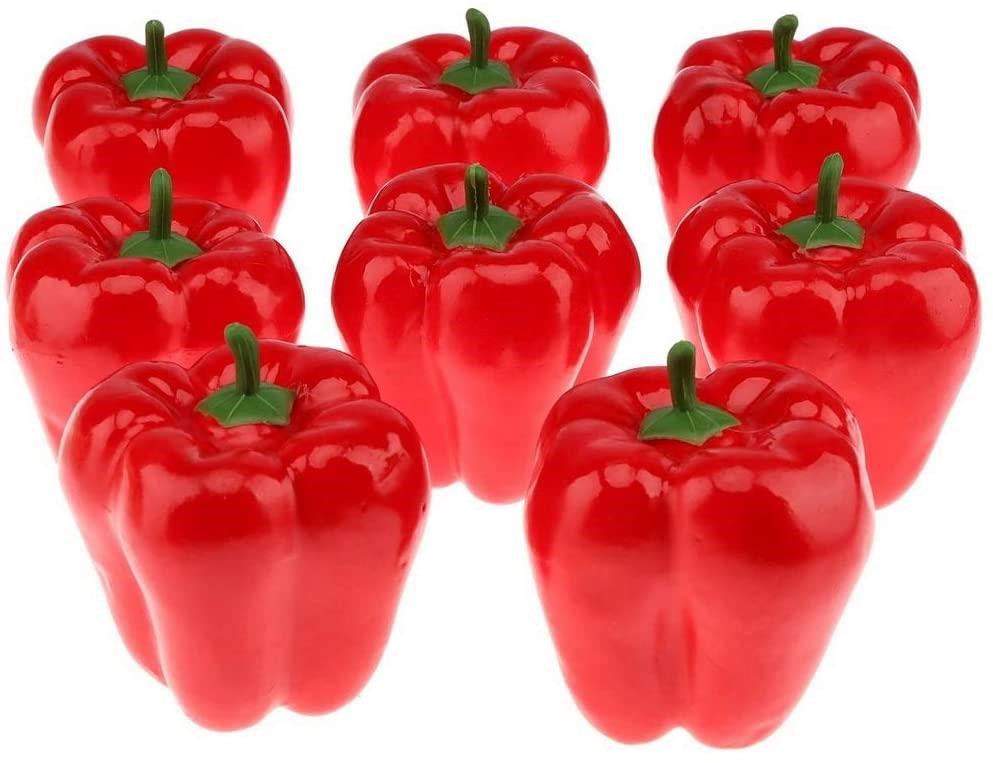 Yapay Kırmızı California Biber Dolma Biber 1adet 10*7 cm Gerçek Boyut