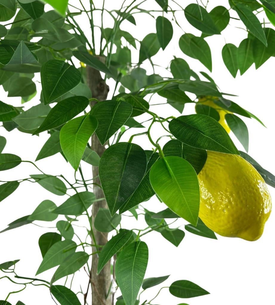 Yapay Limon Ağacı 130cm 8 Limonlu Doğal Görünümlü Siyah Plastik Saksılı Yapay Ağaç