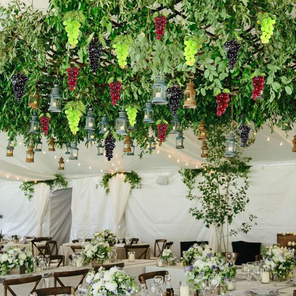 Yapay Meyve Mor Siyah Üzüm Küçük Boy Süs Dekoratif Sahte Meyve 10cm