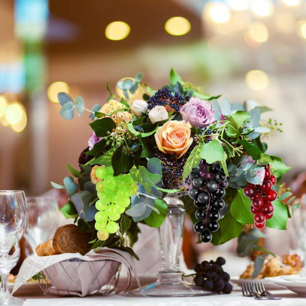 Yapay Meyve Mor Siyah Üzüm Küçük Boy Süs Dekoratif Sahte Meyve 10cm