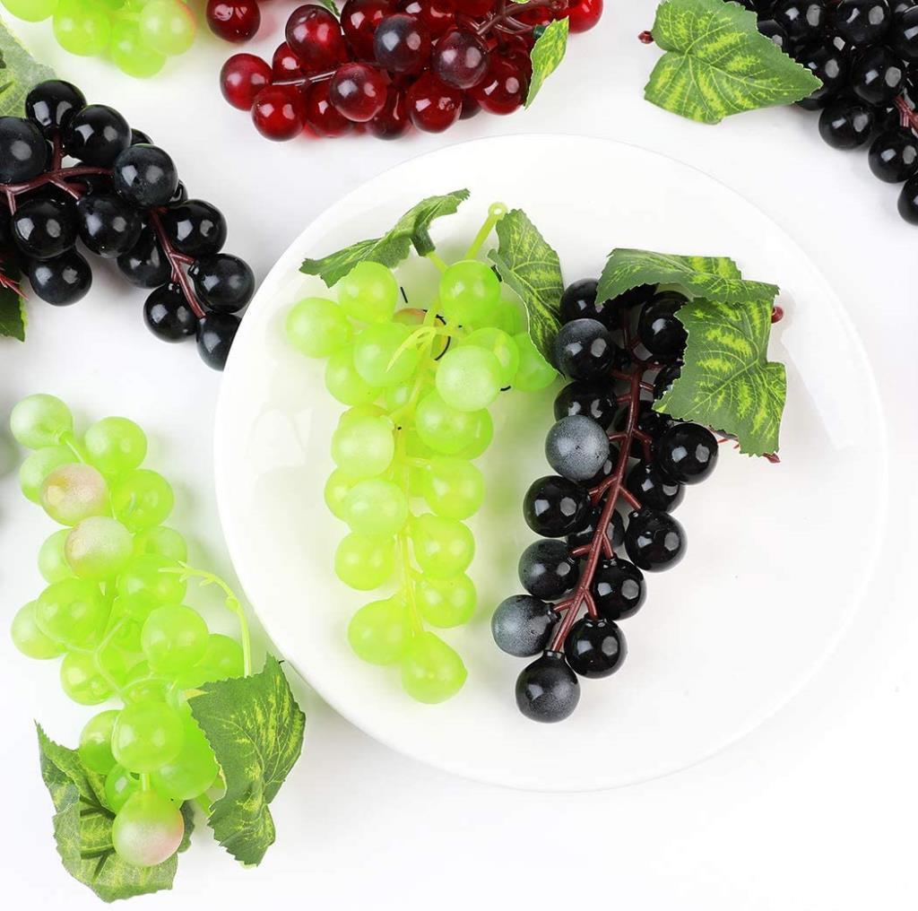 Yapay Meyve Mor Siyah Üzüm Küçük Boy Süs Dekoratif Sahte Meyve 10cm