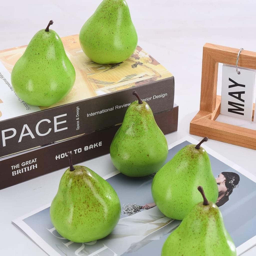 Yapay Meyve Sebze 6lı Paket Yeşil ARMUT Doğal Görünüm