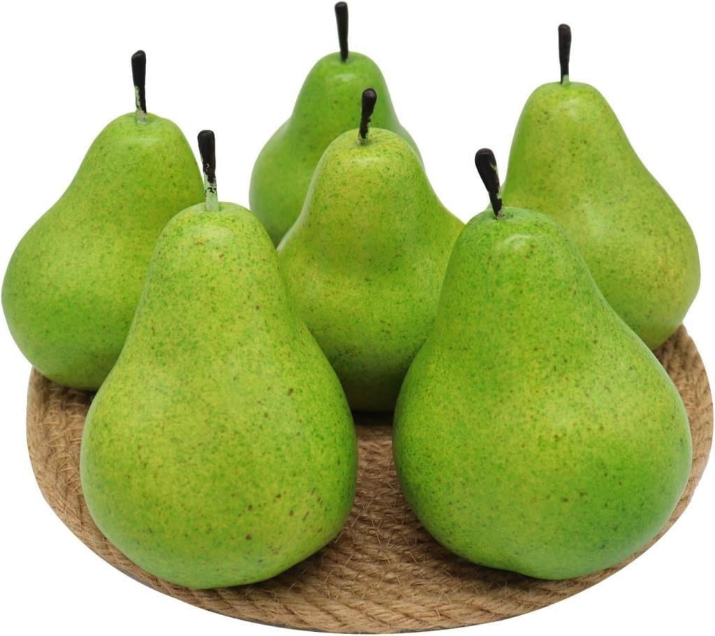 Yapay Meyve Sebze 6lı Paket Yeşil ARMUT Doğal Görünüm