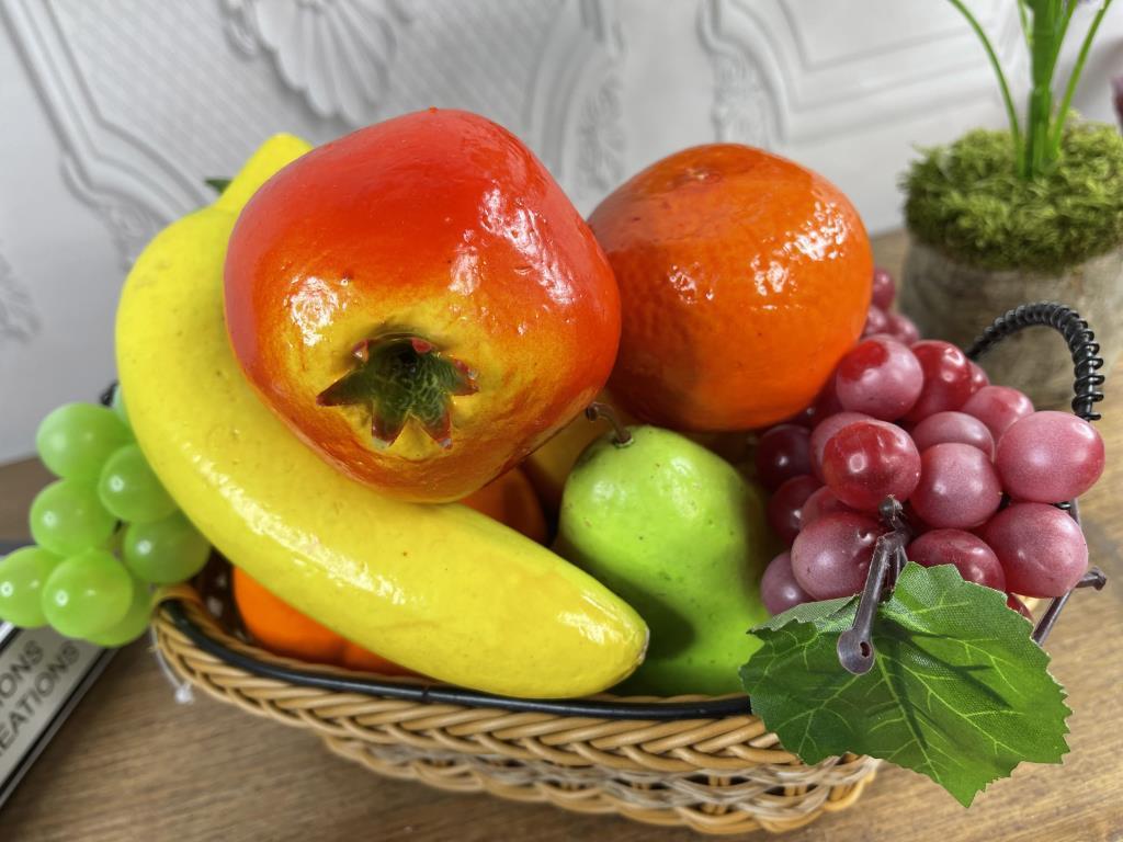 Yapay Meyve Sepeti 10 Adet Meyve Ve Sepet 