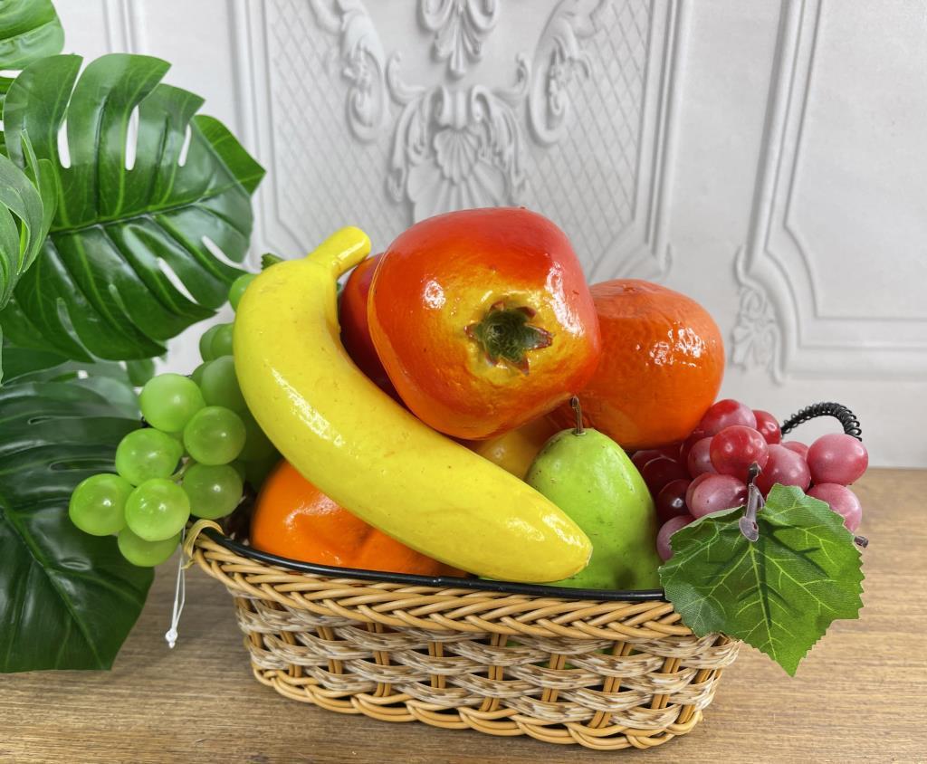 Yapay Meyve Sepeti 10 Adet Meyve Ve Sepet 