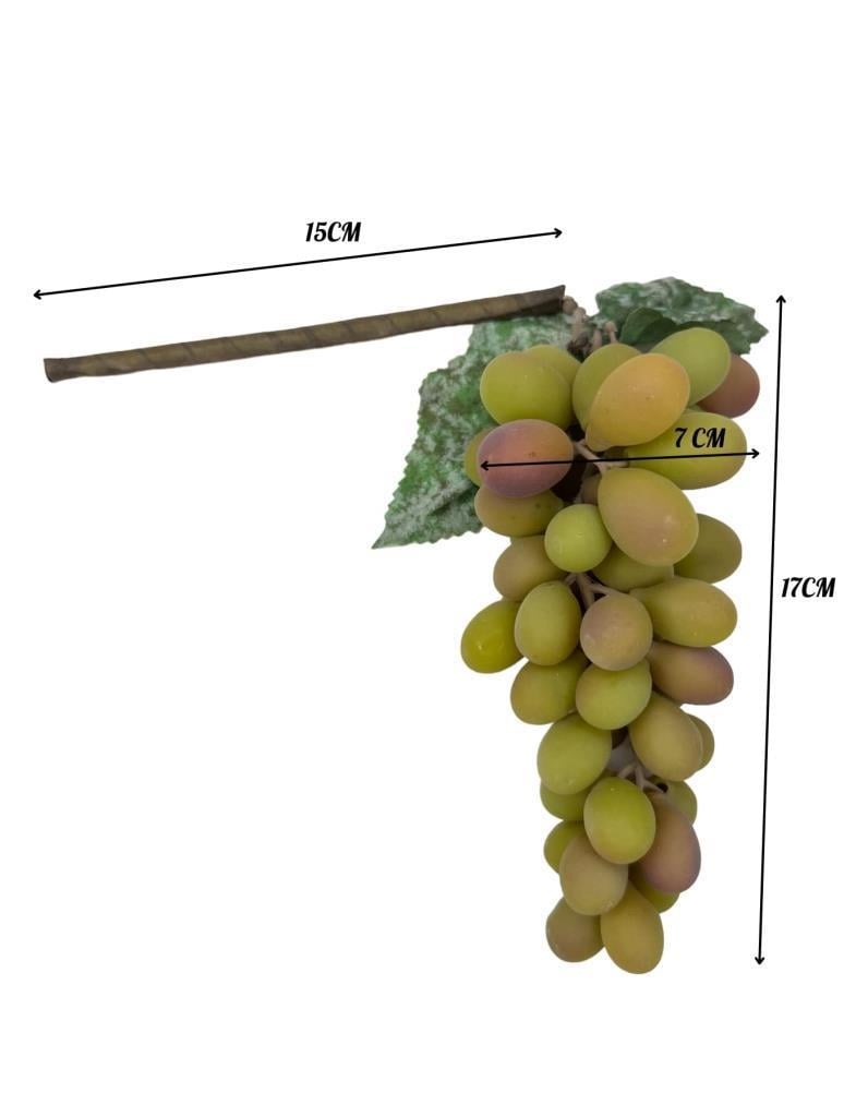 Yapay Meyve Üzüm Pastel Yeşil Büyük Boy Süs Dekoratif Meyve