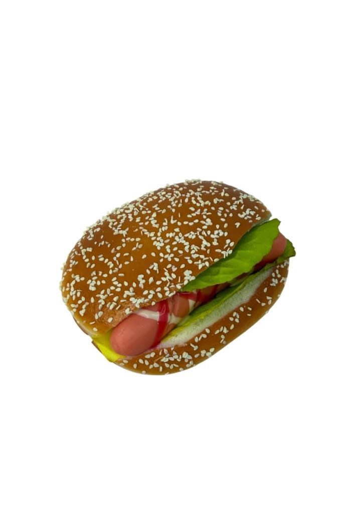 Yapay Sandviç Sosisli Model Yumuşak Dokulu 12cm