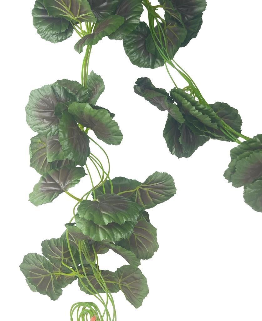 Yapay Sarmaşık Bordo Yeşil Sardunya 5Dallı 230cm Doğalgaz Borusu Kapatıcı Dekoratif Yapay Çiçek 