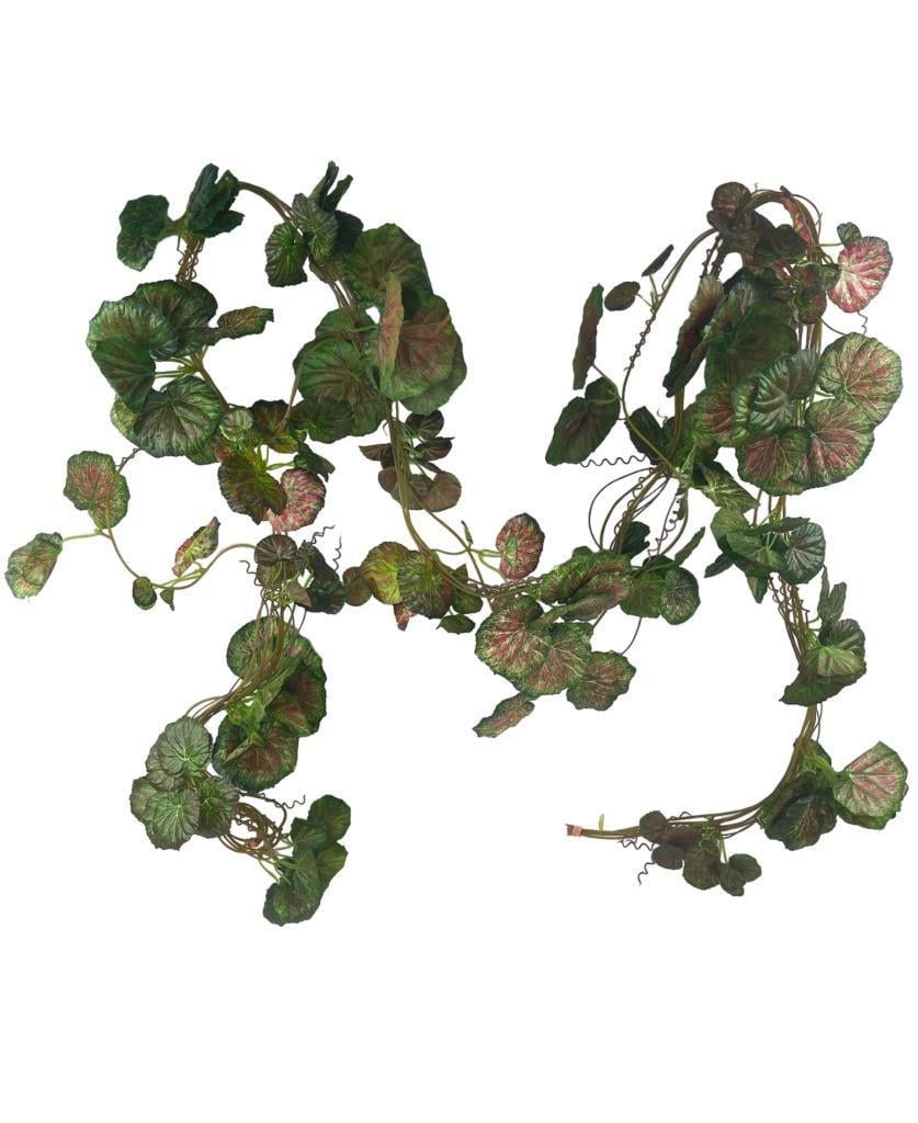 Yapay Sarmaşık Kırmızı Yeşil Sardunya 5Dallı 230cm Doğalgaz Borusu Kapatıcı Dekoratif Yapay Çiçek 