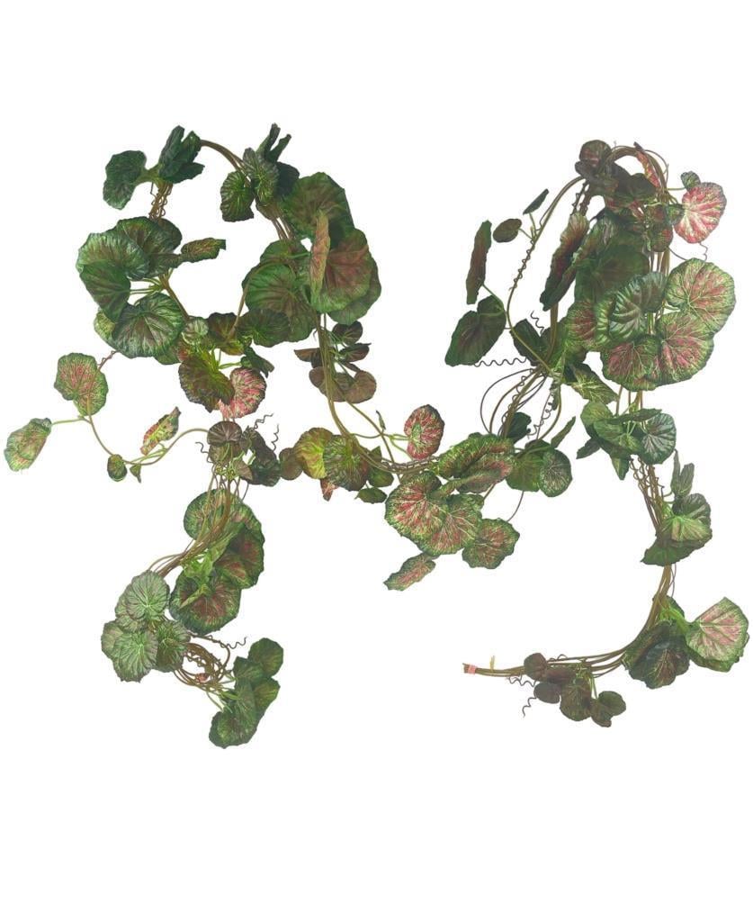 Yapay Sarmaşık Kırmızı Yeşil Sardunya 5Dallı 230cm Doğalgaz Borusu Kapatıcı Dekoratif Yapay Çiçek 