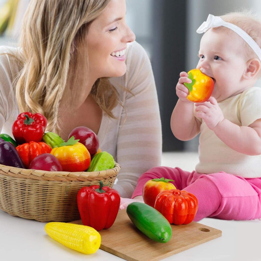 Yapay Sebze Filesi 8 Adet Sebze Modeli Biber Patlıcan Patates Salatalık Havuç Domates Soğan Kabak