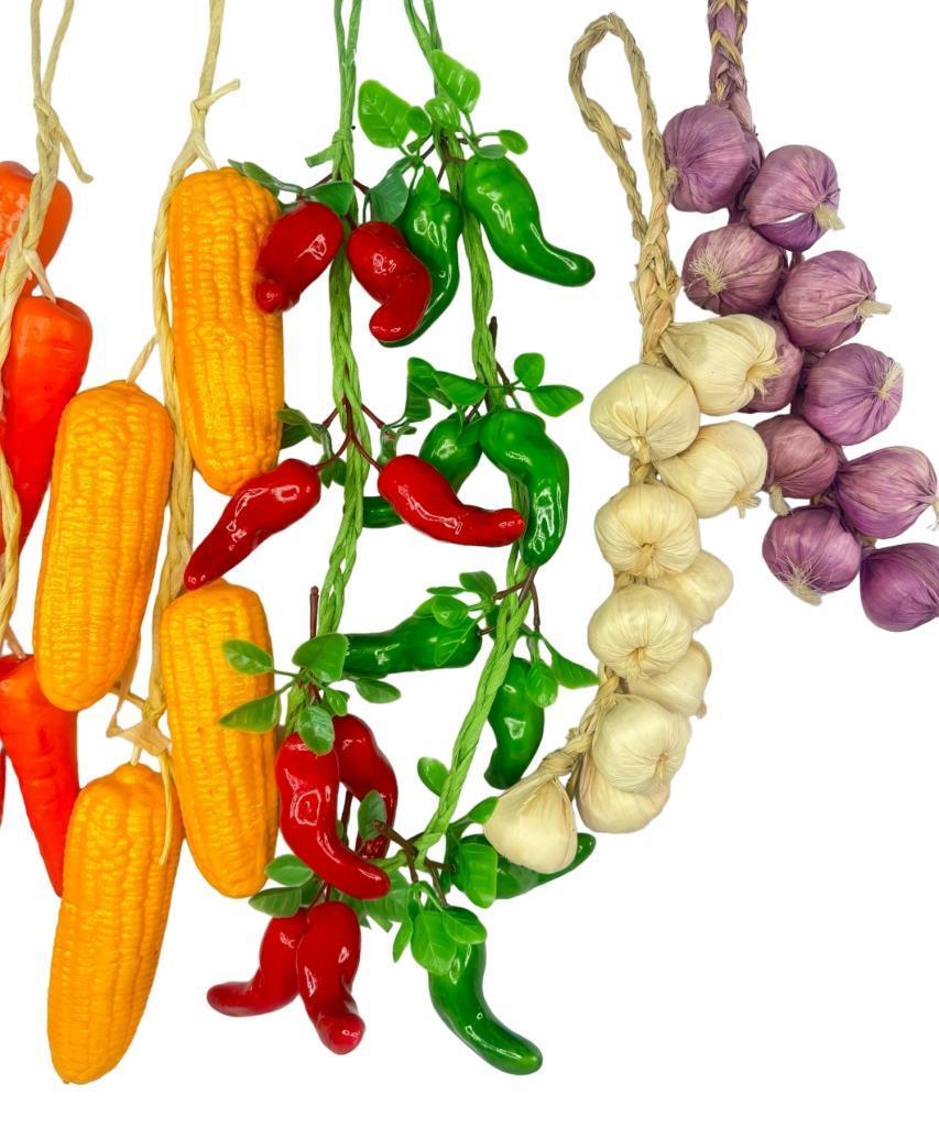 Yapay Sebze Salkımı 6lı Set Süs Sahte Yapay Meyve Sebze Karışık Paket