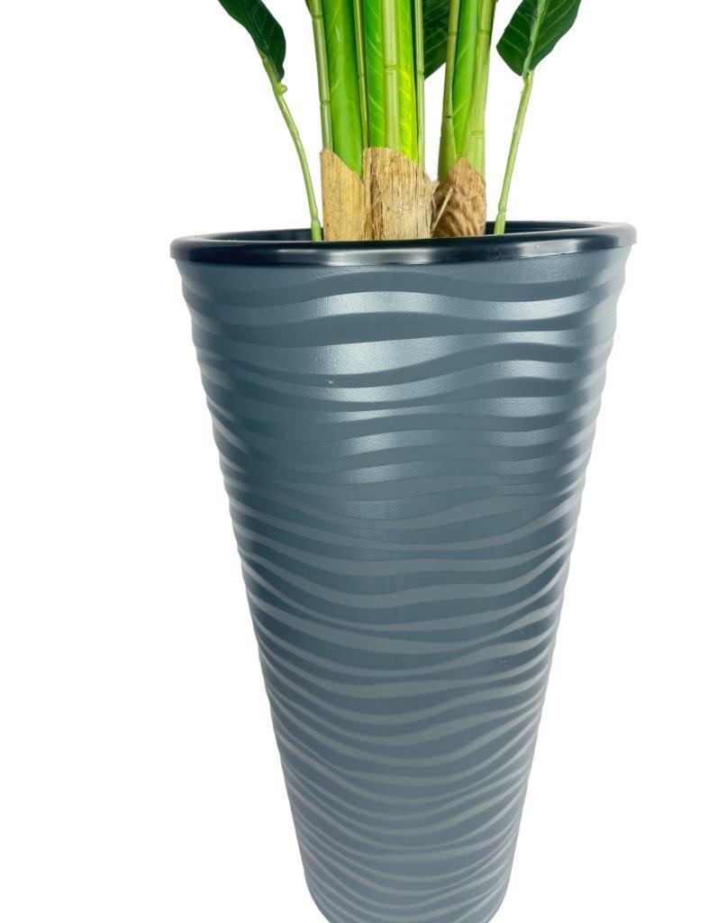 Yapay Starliçe Muz Ağacı Antrasit Kumsal Vazoda Muz Ağacı Yapay Starliçe 150cm 12 Yaprak