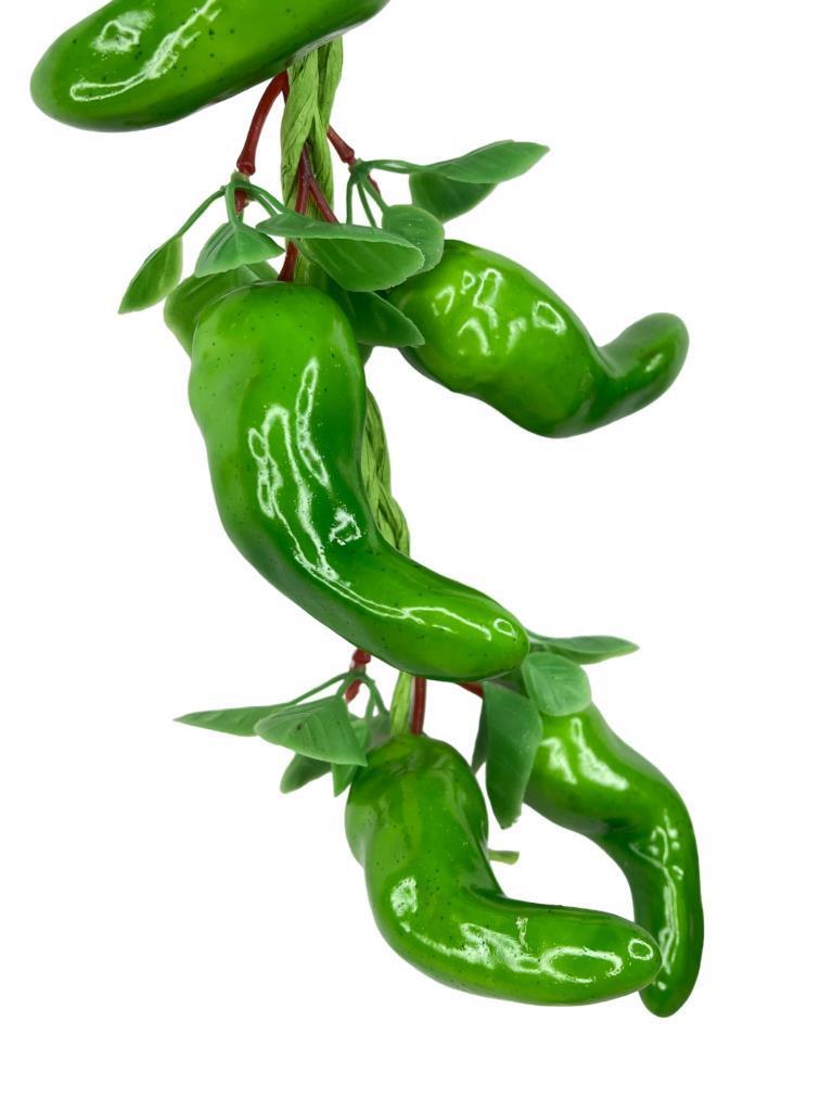 Yapay Yeşil Biber Salkımı Süs Sahte Biber Yapay Meyve Sebze 