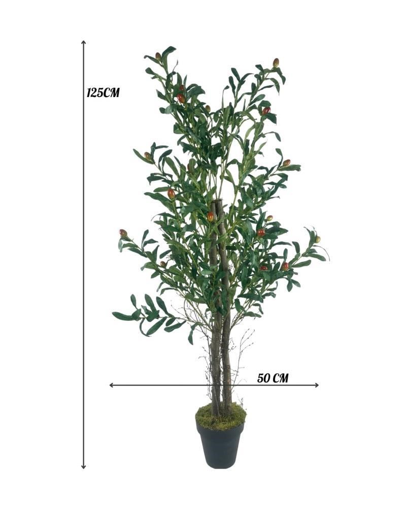 Yapay Zeytin Ağacı 125cm İki Gövdeli Salex Doğal Gerçek Görünümlü Yapay Ağaç