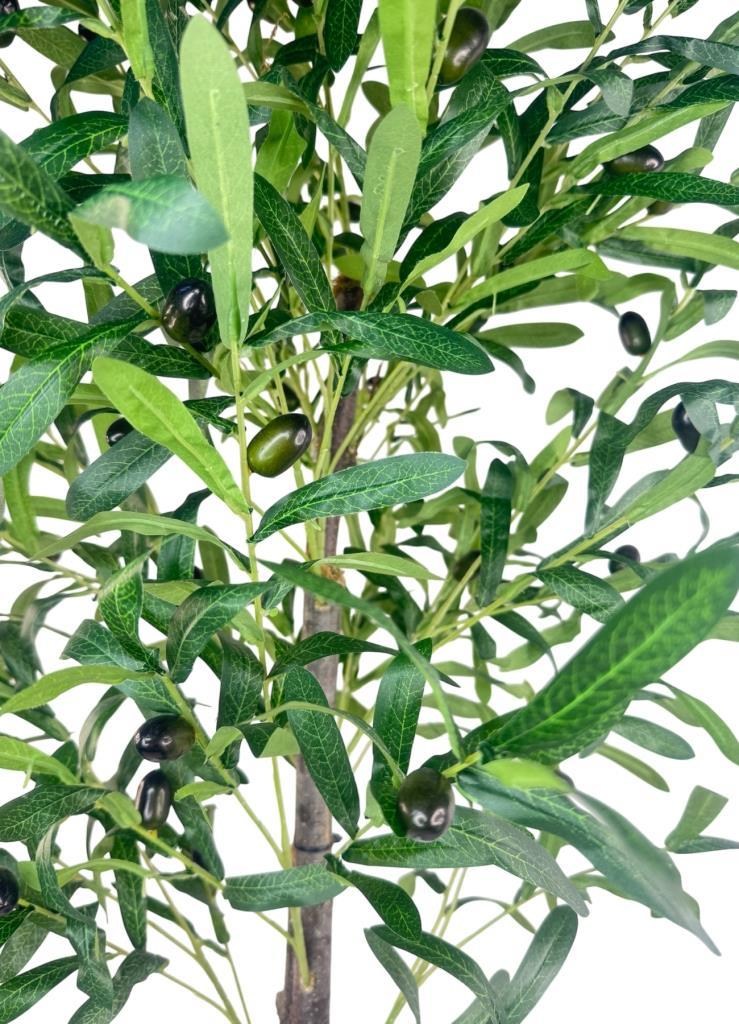 Yapay Zeytin Ağacı 130cm İki Gövdeli Beyaz Küre Saksıda Salex Doğal Gerçek Görünümlü Yapay Ağaç