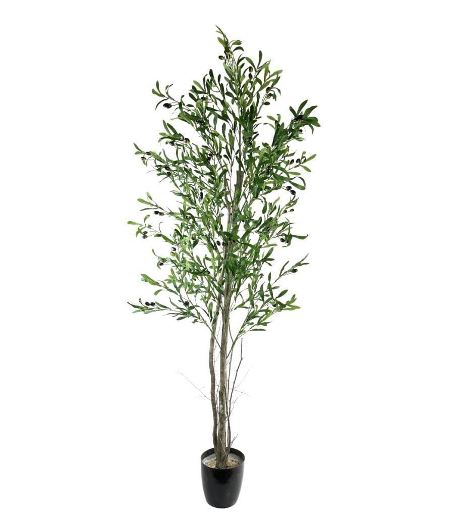 Yapay Zeytin Ağacı 190cm 2 Gövdeli Çalılı Doğal Gerçek Görünümlü Yapay Ağaç