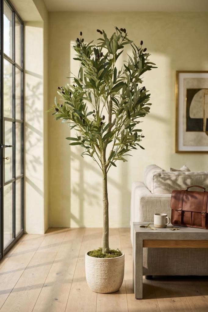 Yapay Zeytin Ağacı Lüks 160cm Doğal Gövdeli Gerçek Görünümlü Yapay Ağaç 2215