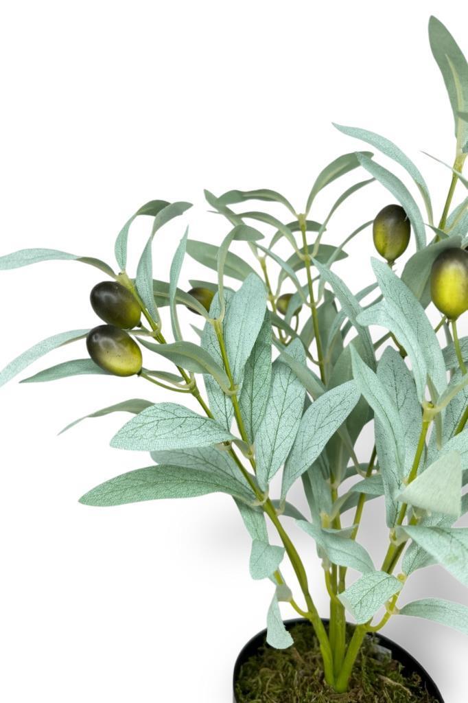 Yapay Zeytin Ağacı Saksıda 40cm 5 Dallı 10 Meyveli Pastel Yapay Çiçek Artificial Olive