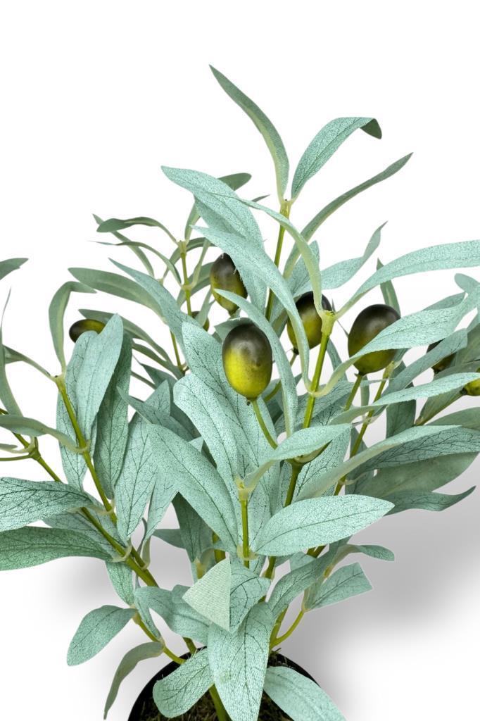 Yapay Zeytin Ağacı Saksıda 40cm 5 Dallı 10 Meyveli Pastel Yapay Çiçek Artificial Olive