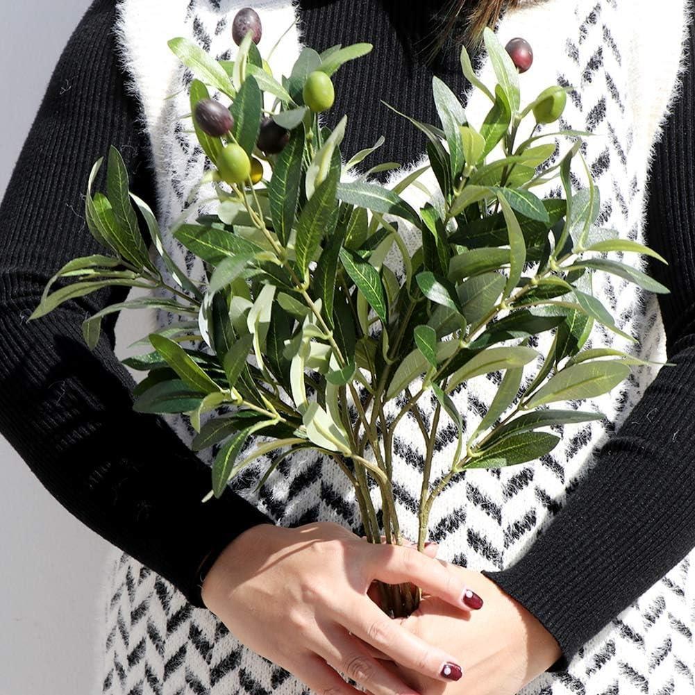 Yapay Zeytin Dalı 45cm 4 Meyveli Yapay Çiçek 