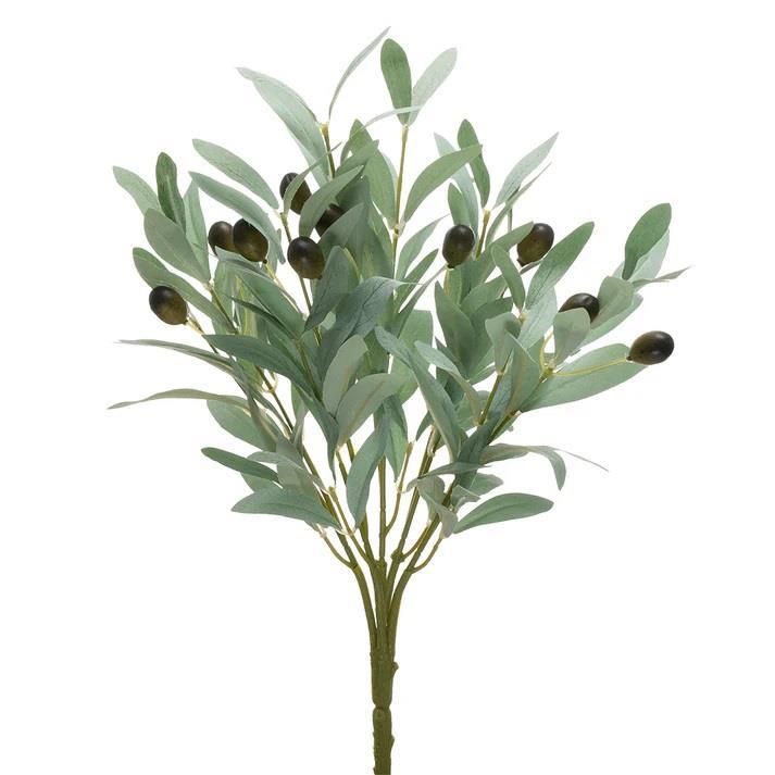 Yapay Zeytin Pastel Yeşil 40cm 5 Dallı 10 Meyveli Demet Yapay Çiçek Artificial Olive