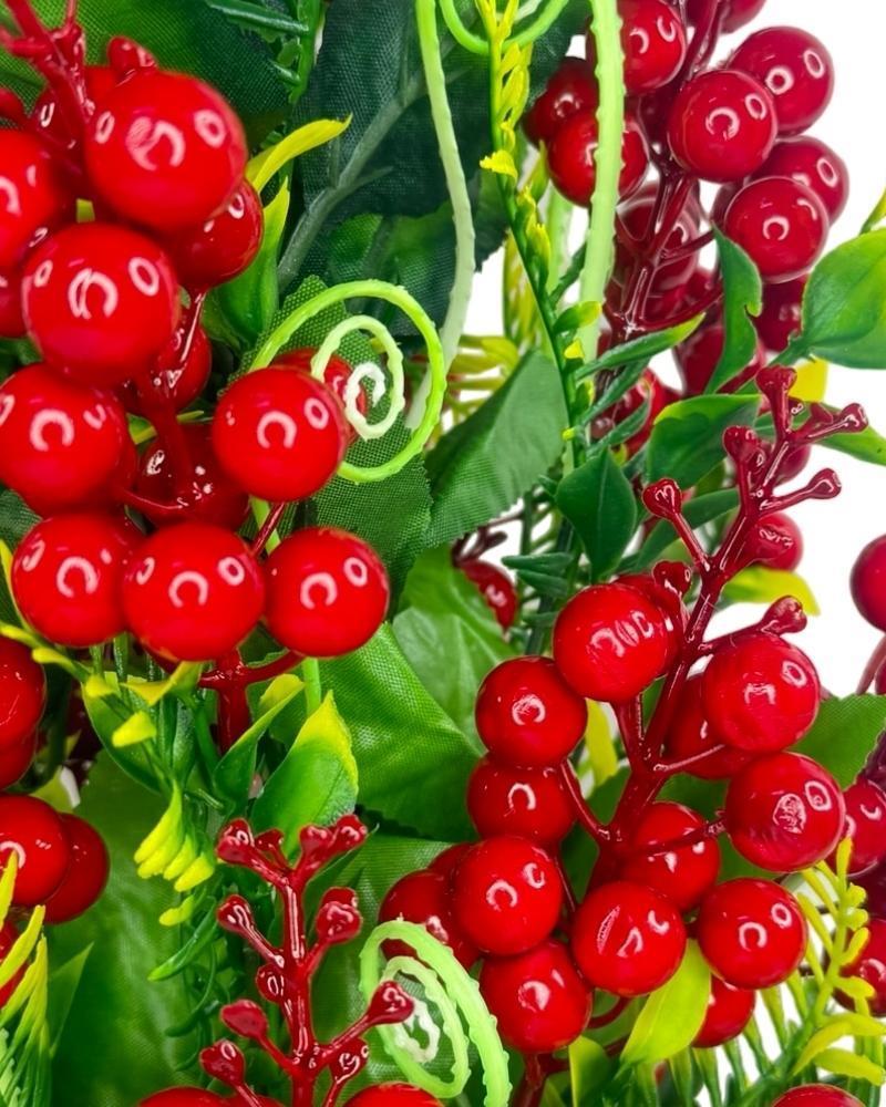 Yılbaşı Ağacı Kokina Siyah Saksıda 55cm Yapay Kokina Çiçeği