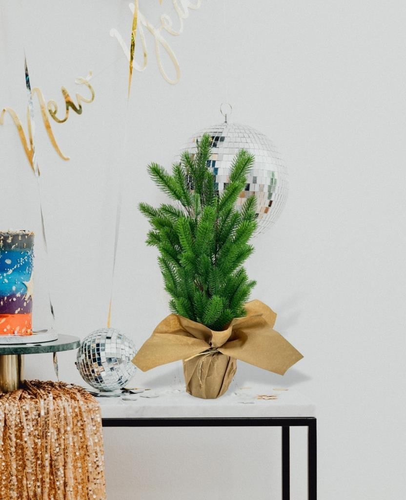 Yılbaşı Ağacı Yapay Çam Ağacı Kraft Saksıda 55cm