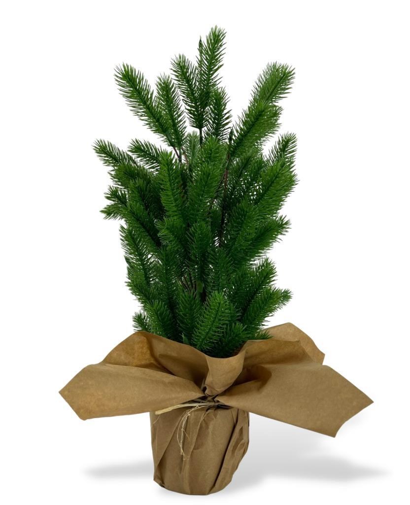 Yılbaşı Ağacı Yapay Çam Ağacı Kraft Saksıda 55cm