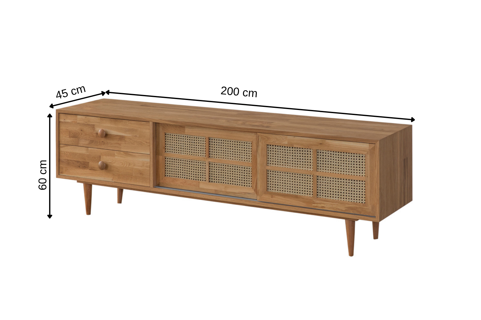 Aura Tv Ünitesi, 200 cm, Meşe 