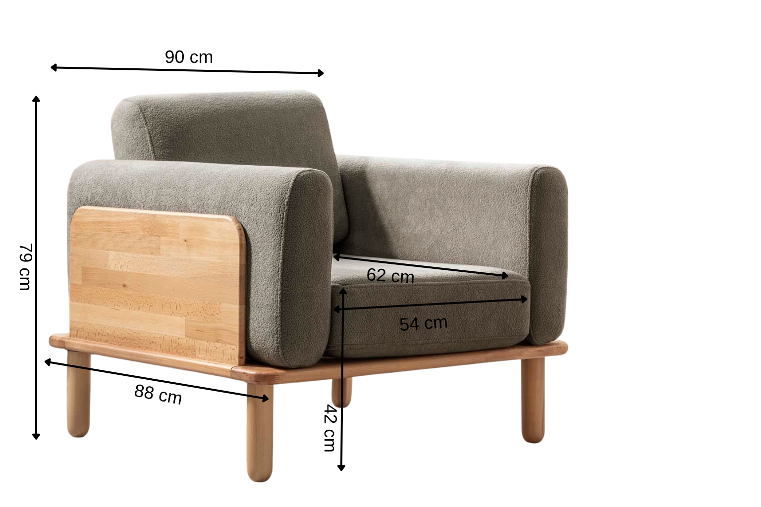 Diva-Sessel, Aquagrün, Naturrahmen
