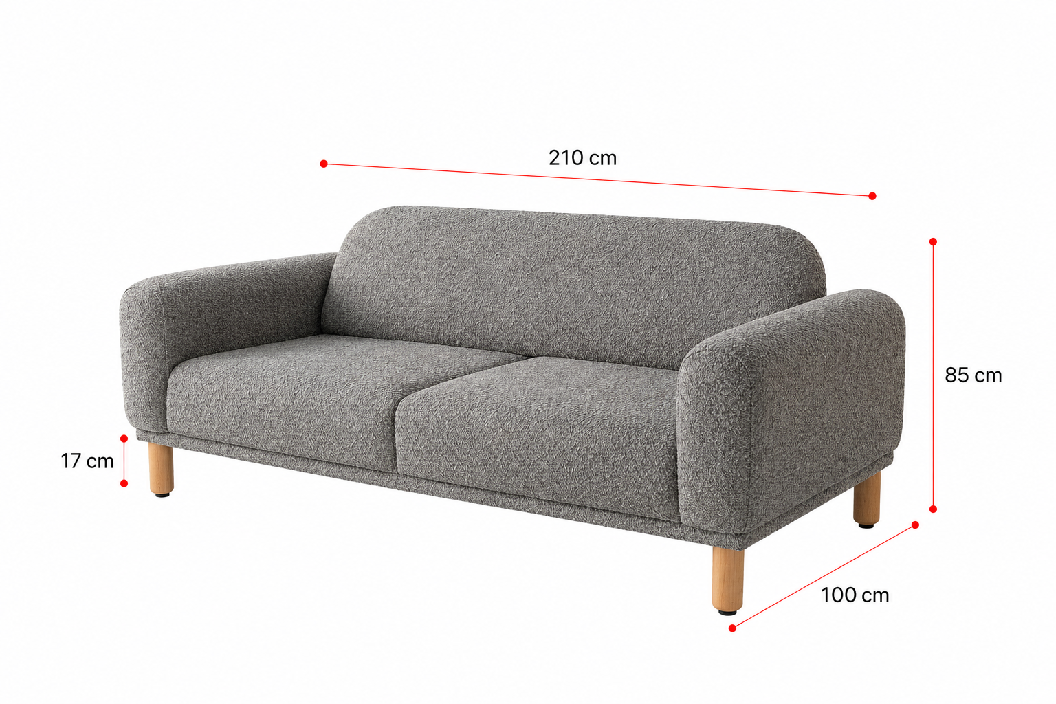 Hera Dreisitzer-Sofa, Aquagrün