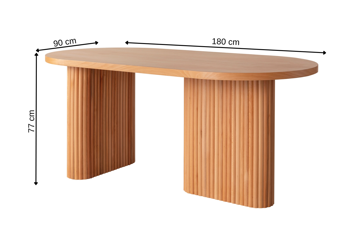 Hermes Esstisch aus Buchenholz, 180 cm, Natur