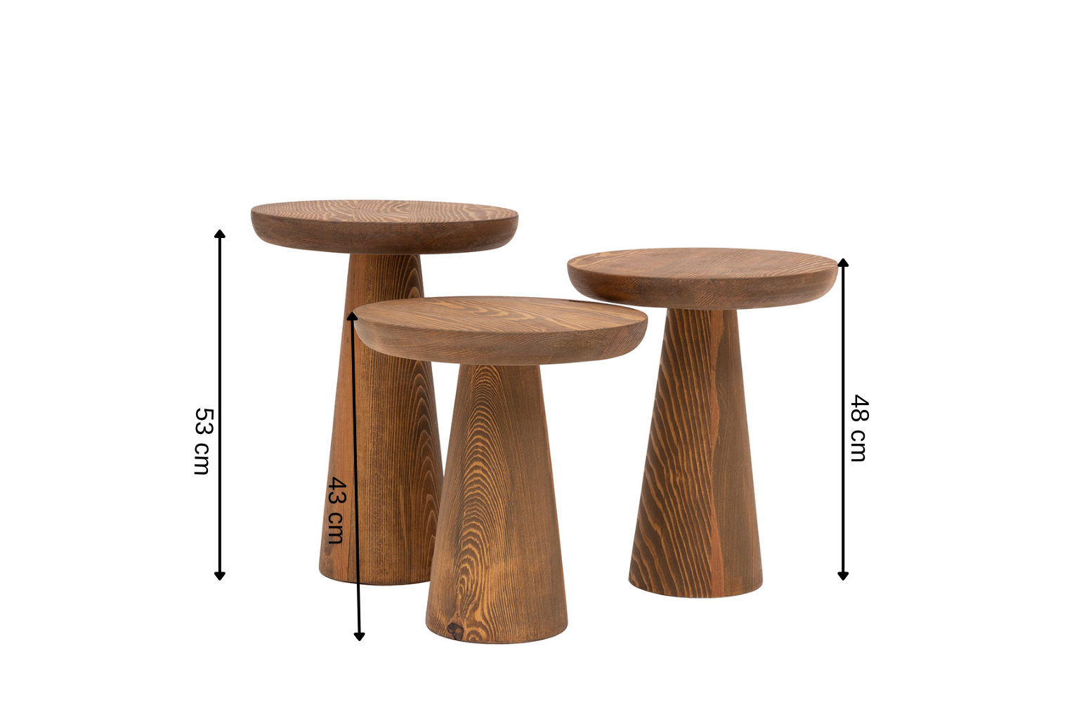 Couchtisch-Set „Pilz“, Walnuss