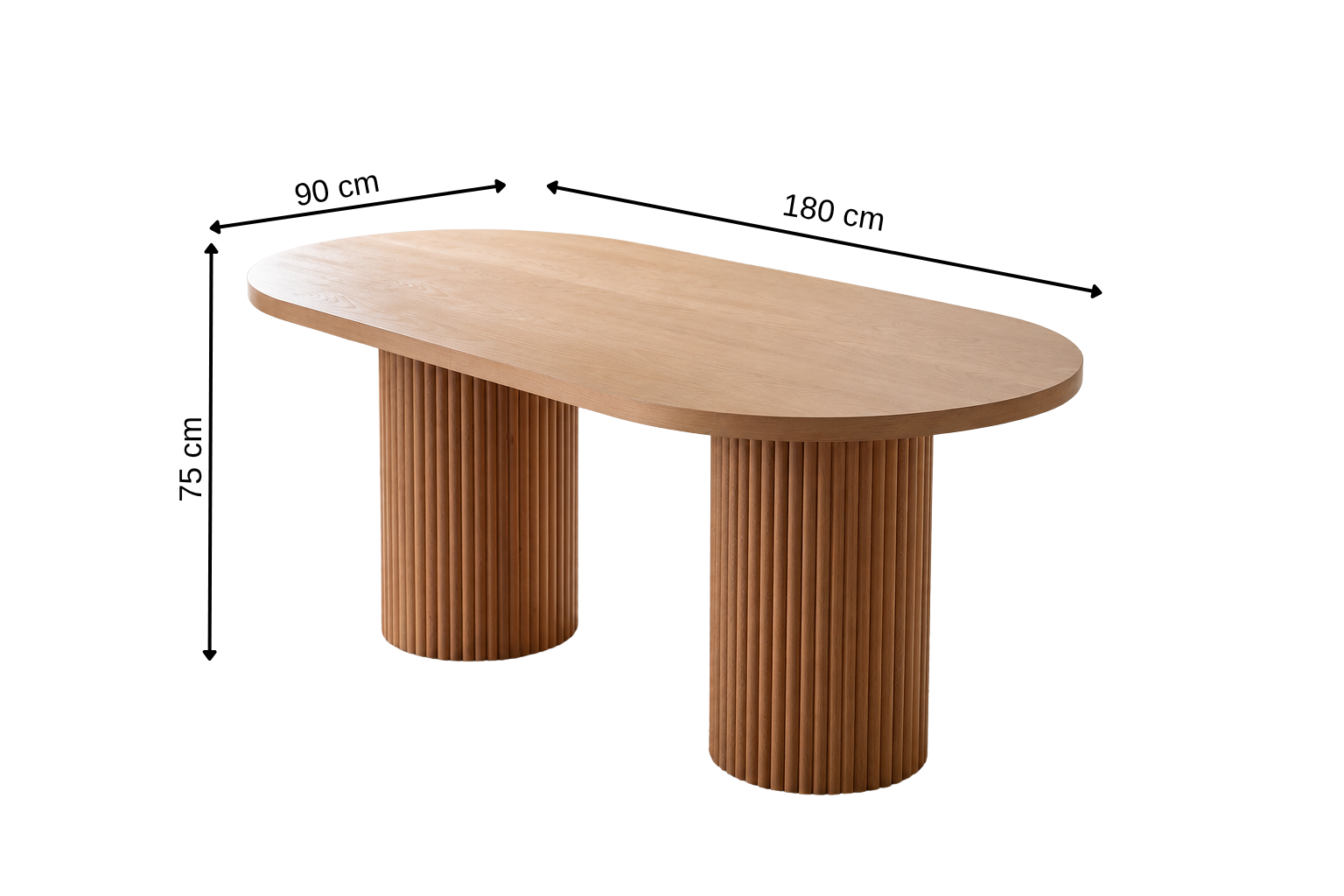 Nike Esstisch, 180 cm, Natur