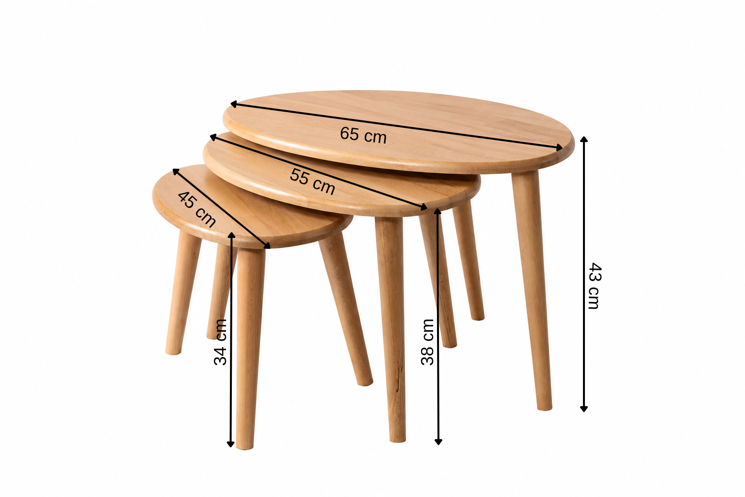 Valens Couchtisch-Set, Natur