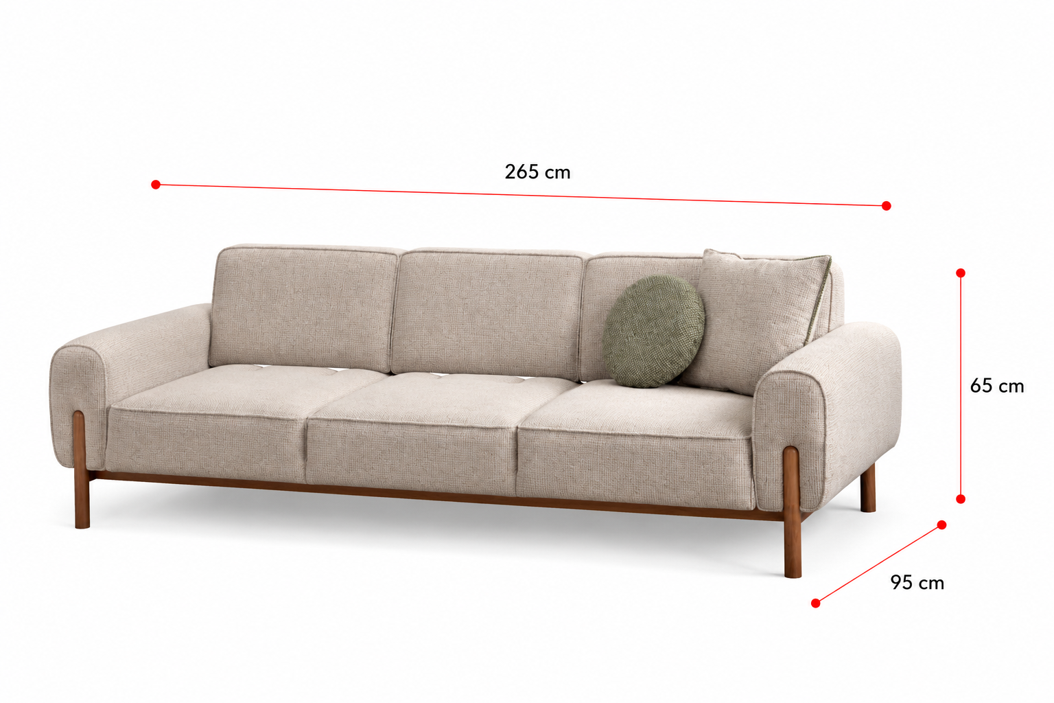 Vega Viersitzer-Sofa, Cremeweiß