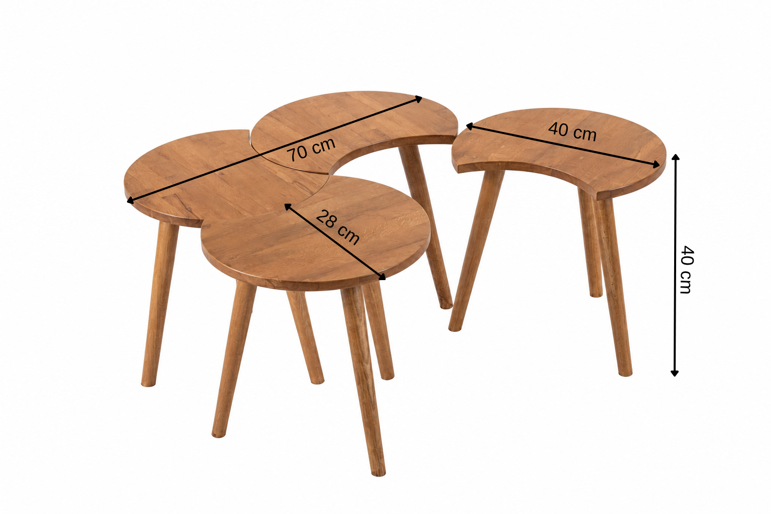 Yoda Beistelltisch- und Mitteltischset, Walnuss