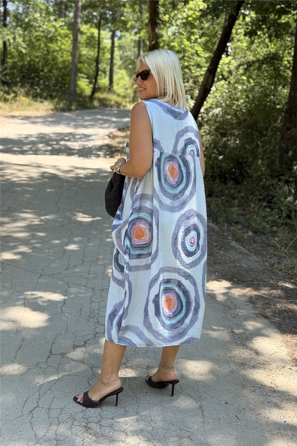 Bebe Mavisi Sarmal Desen Cepli Pamuk ElbiseELB26001063-BEBEMAVISI-STD