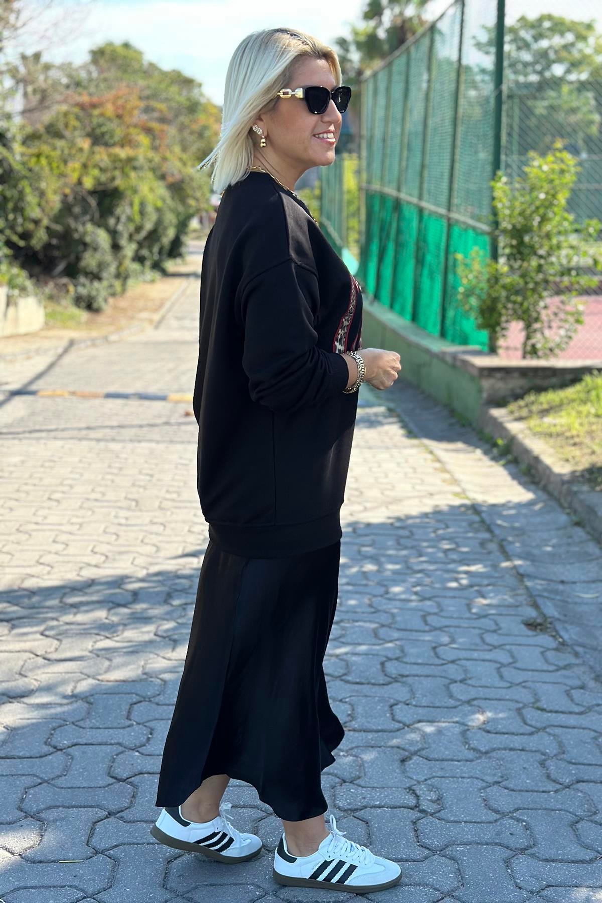Beli Lastikli Siyah Saten EtekAY221061-SIYAH-S
