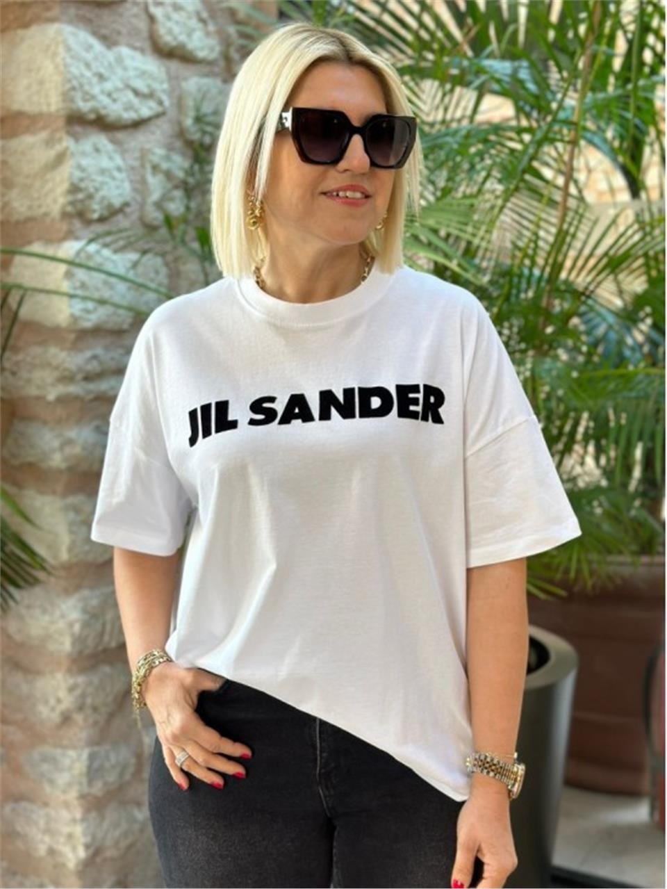 Beyaz Baskılı Tshirt  UY217056-Beyaz