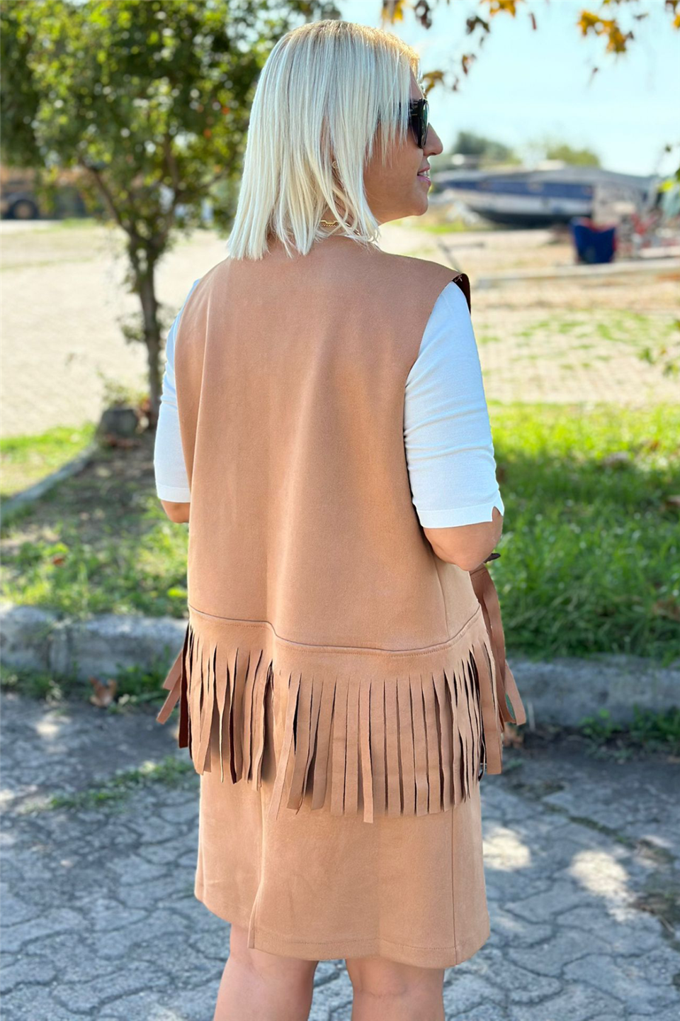 Camel Yelekli Süet İkili TakımUK2260378-CAMEL-42