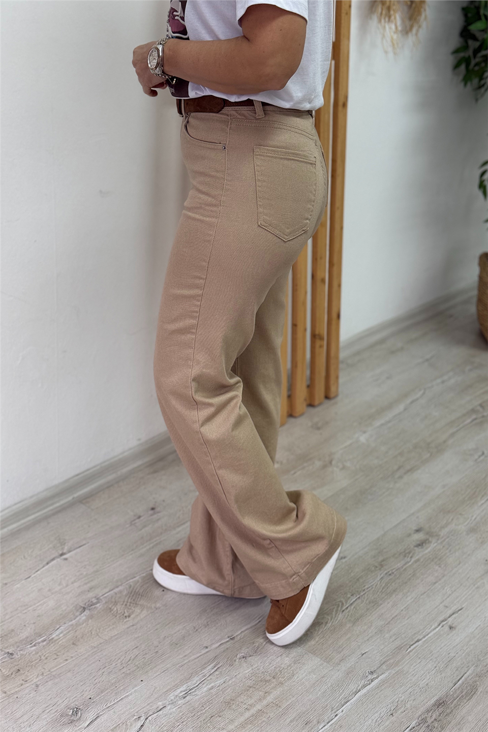 Cappucino Bol Paça Yüksek Bel Lycralı JeanAPNT20250958-CAPPUCINO-36