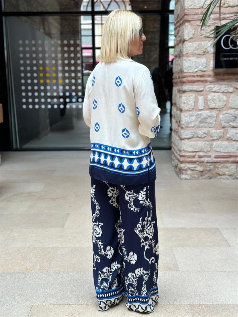 Etnik Desen İkili Takım UK2260355-LACIVERT